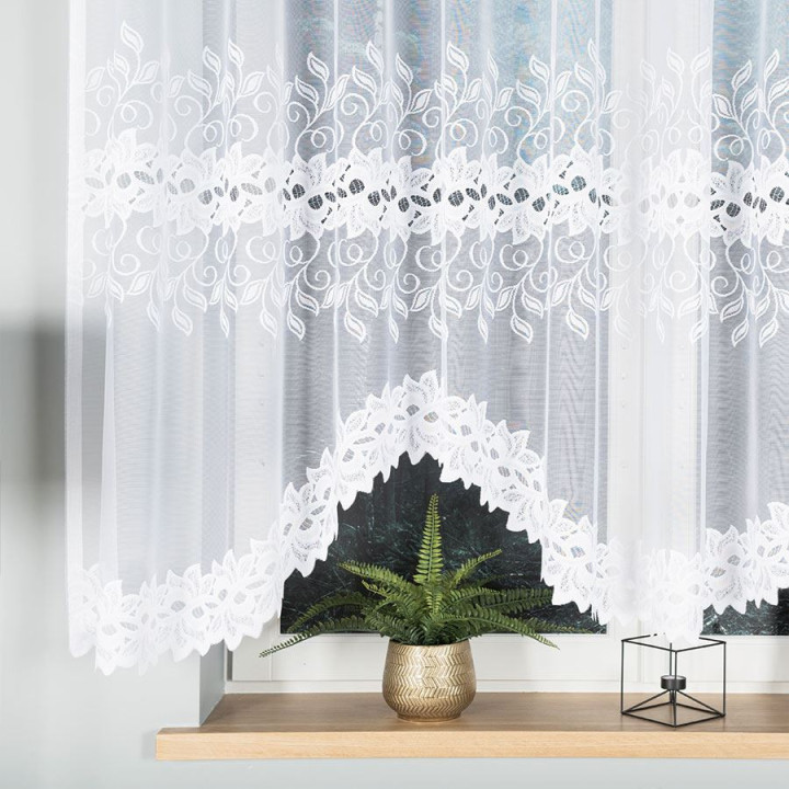 Firanka żakardowa gotowa BASTIA biała 300x150
