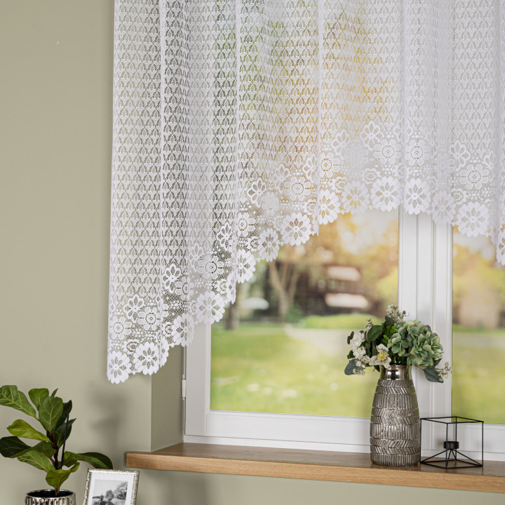 Firanka żakardowa gotowa FAUSTYNA 250x120 biała