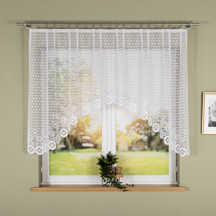 Firanka żakardowa gotowa FAUSTYNA 250x120 biała