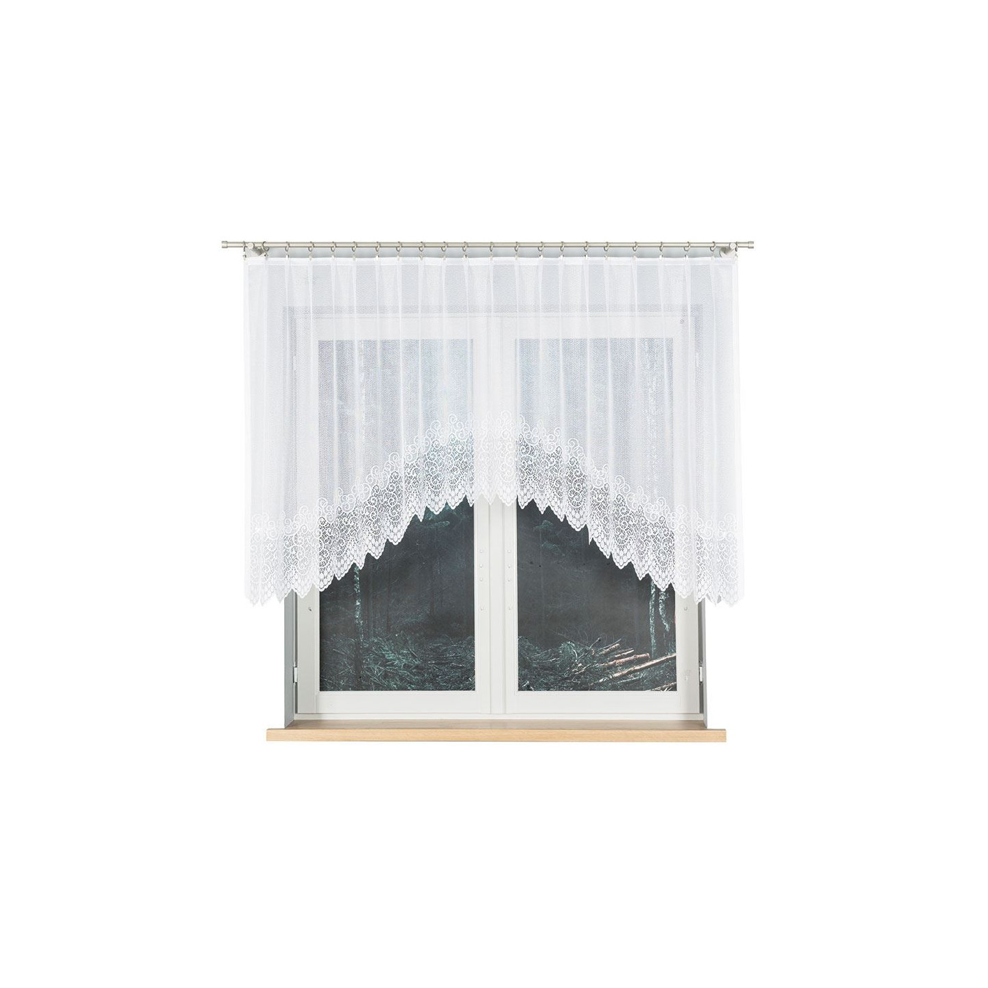 Firanka żakardowa gotowa VIOLETTA 250x120 biała