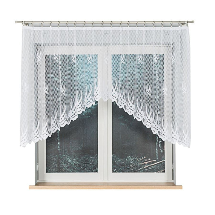 GOSIA Firanka żakardowa gotowa, szerokość 250 x wysokość 120cm, kolor 001 biały