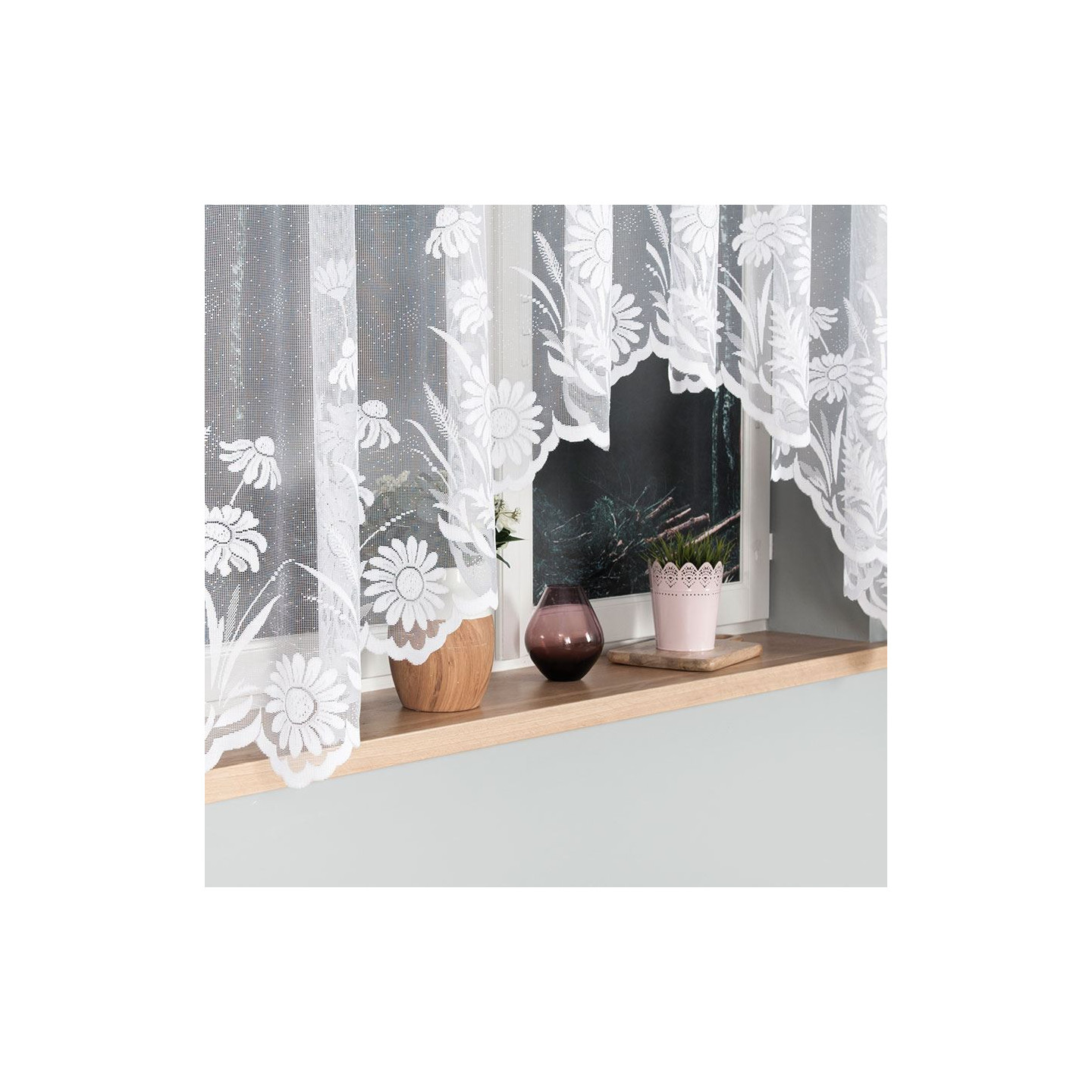 Firanka gotowa żakardowa ARALIA 300x160 biała