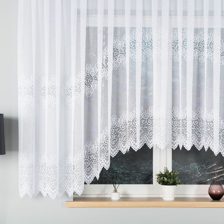 VIOLETTA Firanka żakardowa gotowa, szerokość 500 x wysokość 160cm, kolor 001 biały