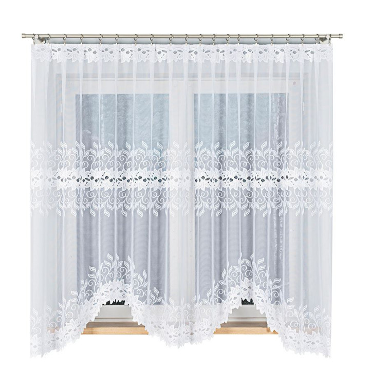 Firanka żakardowa BASTIA biała 300x180 cm