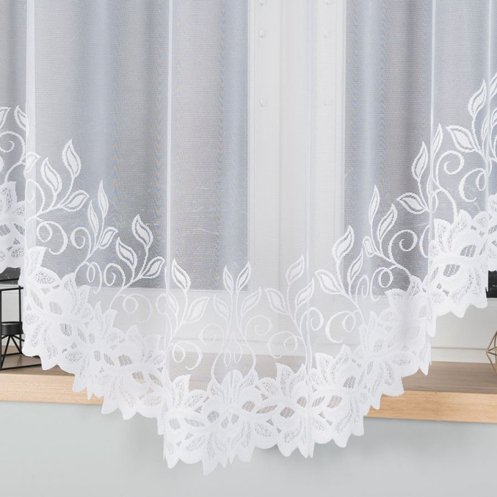 Firanka żakardowa BASTIA biała 300x180 cm