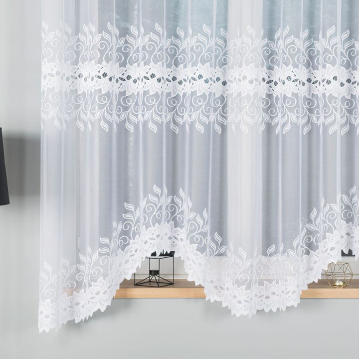 Firanka żakardowa BASTIA biała 300x180 cm