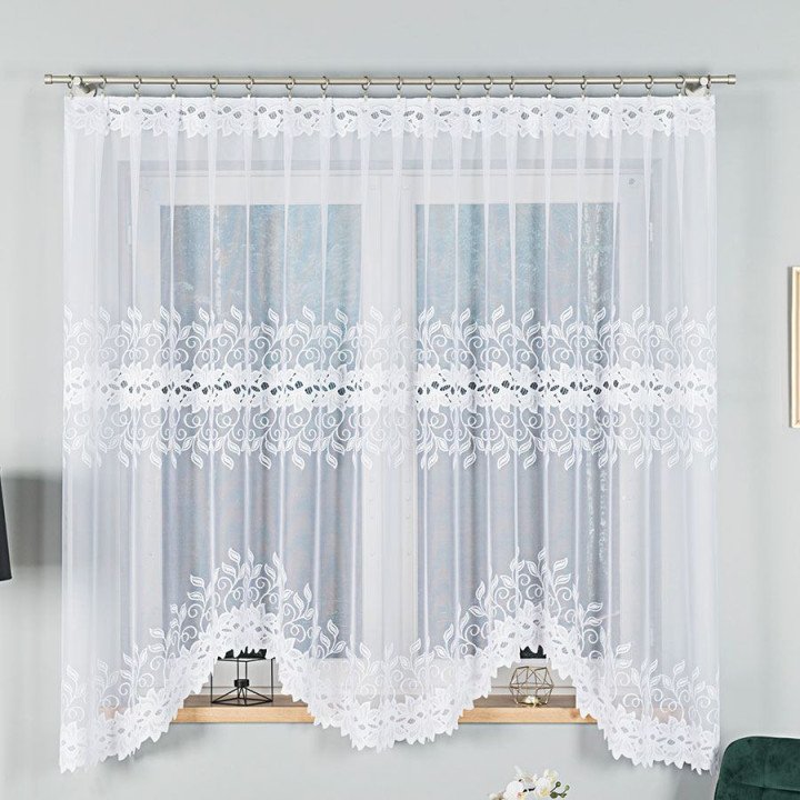 Firanka żakardowa BASTIA biała 300x180 cm