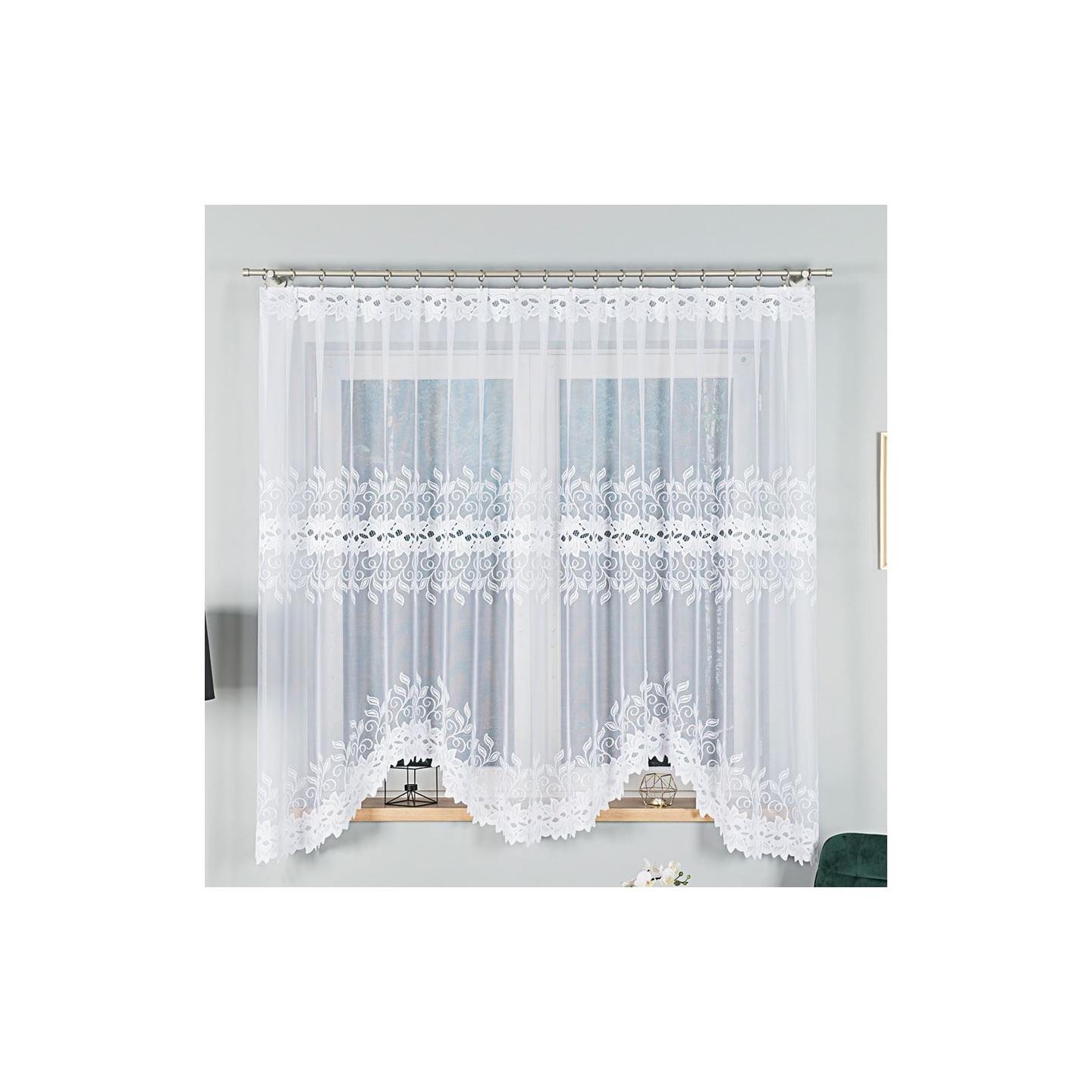 Firanka żakardowa BASTIA biała 300x180 cm