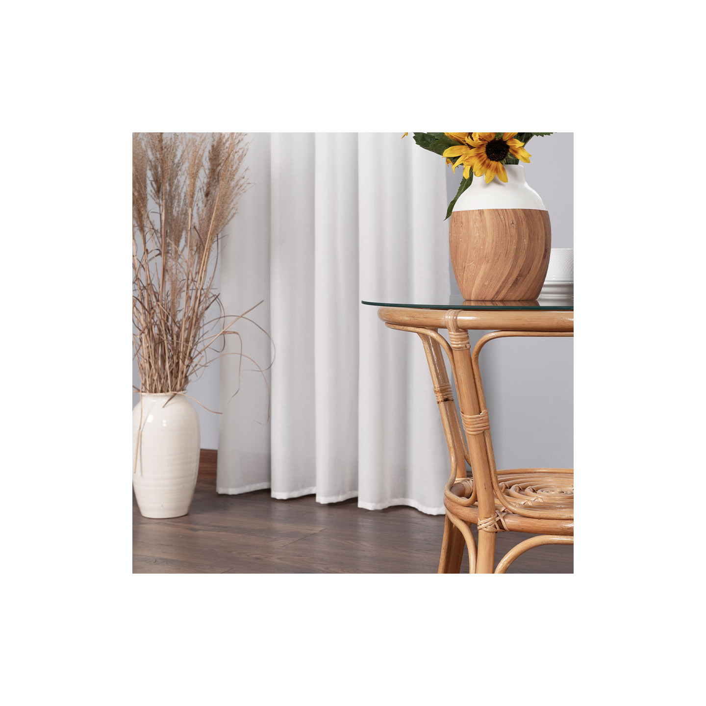 BASIC Zasłona gotowa na przelotkach, szerokość 145 x wysokość 250cm, kolor 010 biały