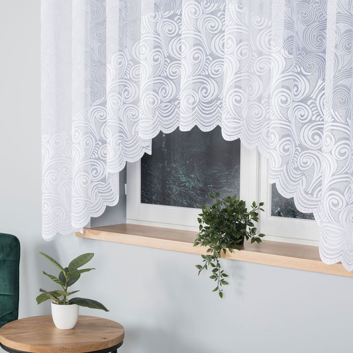 KINGA Firanka żakardowa gotowa, szerokość 330 x wysokość 160cm, kolor 001 biały