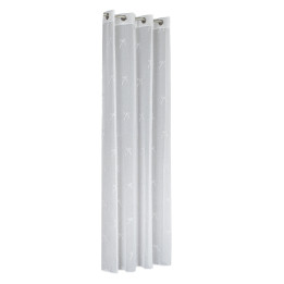 KOKARDKA Firana gotowa na etaminie, haftowana, na srebrnych przelotkach, z ołowianką, szerokość 140 x wysokość 250cm, kolor 001 