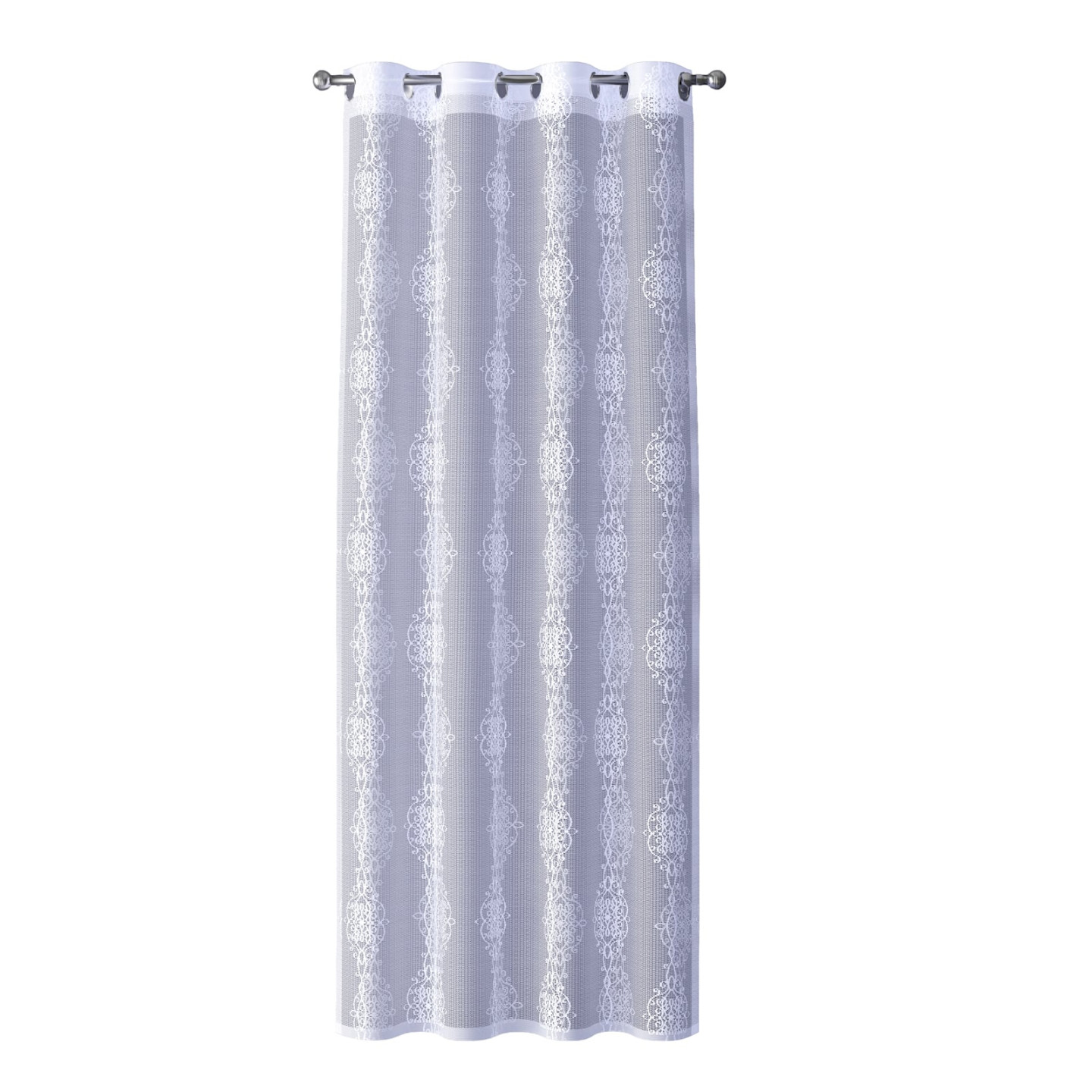 EMBER Firana gotowa na przelotkach, szerokość 140cm x wysokość 250cm, kolor 001 biały