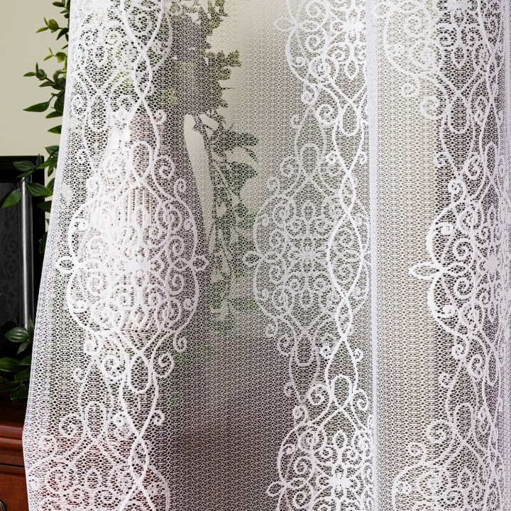 EMBER Firana gotowa na przelotkach, szerokość 140cm x wysokość 250cm, kolor 001 biały