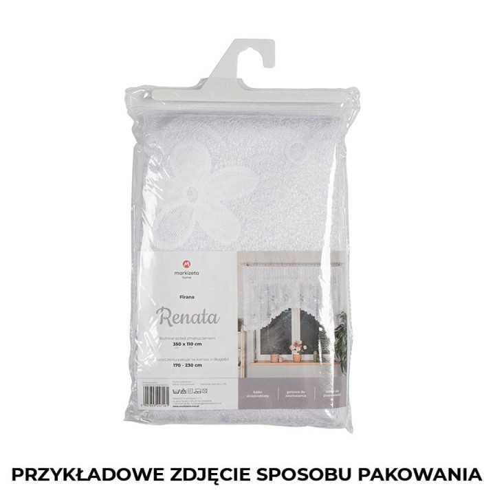 RENATA · firanka gotowa żakardowa z podcięciem · 350x110 · biały