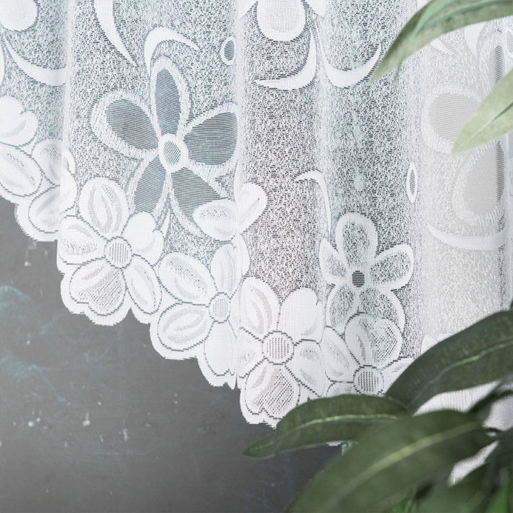 RENATA · firanka gotowa żakardowa z podcięciem · 350x110 · biały