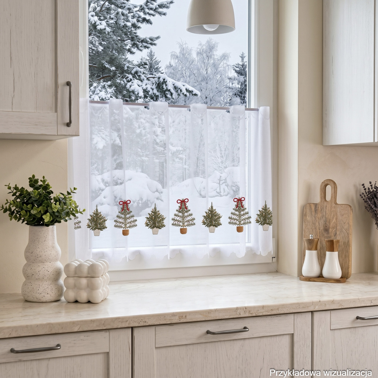 SZYSZKOWY LAS Z EFEKTEM WYSZYWANIA · zazdrostka · 100x50 · beżowy · żakard