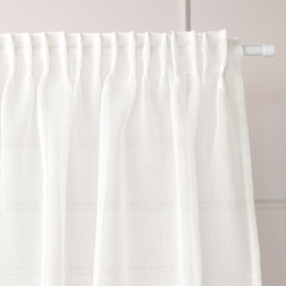MARIETTA · firanka gotowa na taśmie · 140x250 · offwhite ze złotym-szampańskim · etamina