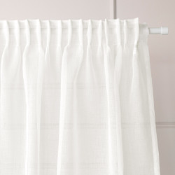 MARIETTA · firanka gotowa na taśmie · 140x250 · offwhite ze złotym-szampańskim · etamina