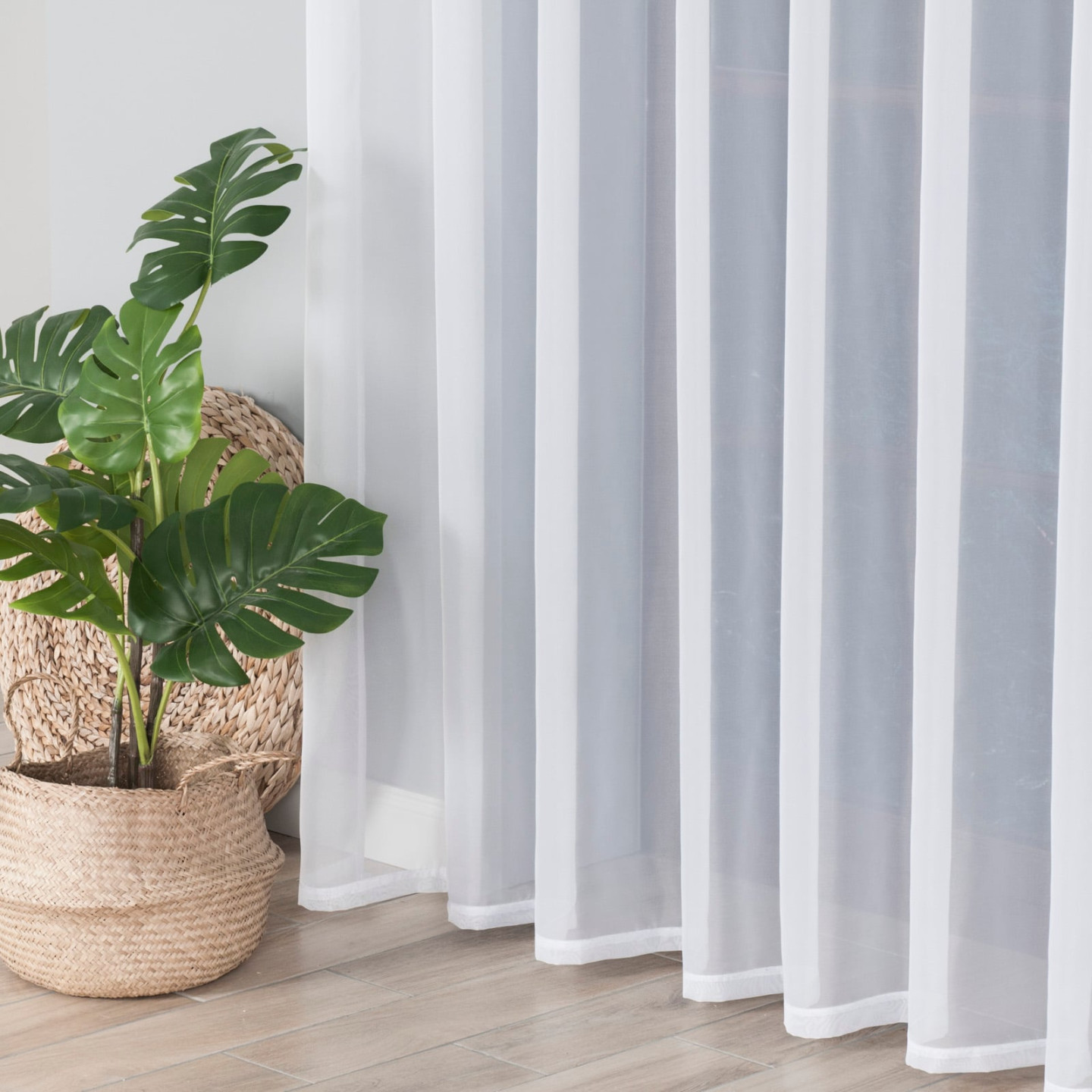 WOAL · firanka gotowa na przelotkach · 400x250 · biały · woal