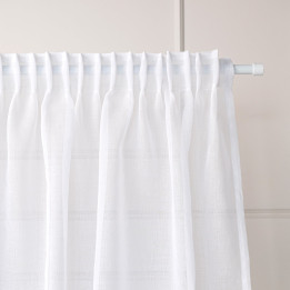 MARIETTA Firana gotowa na taśmie, szerokość 140cm x wysokość 250cm, kolor 004 biały ze złotym zdobieniem