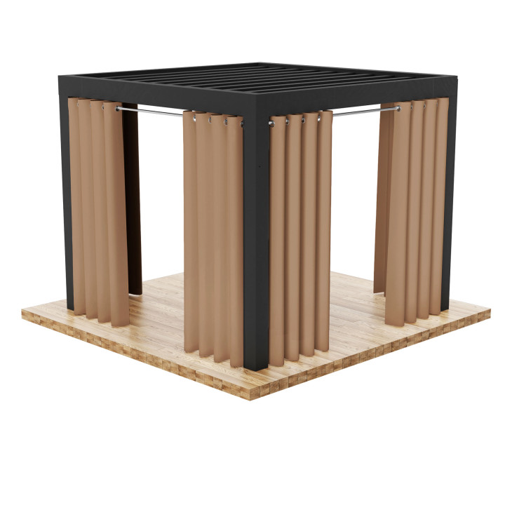 GARDENIA · zasłona gotowa na przelotkach · 140x220 · ciepły brązowy · wodoodporny