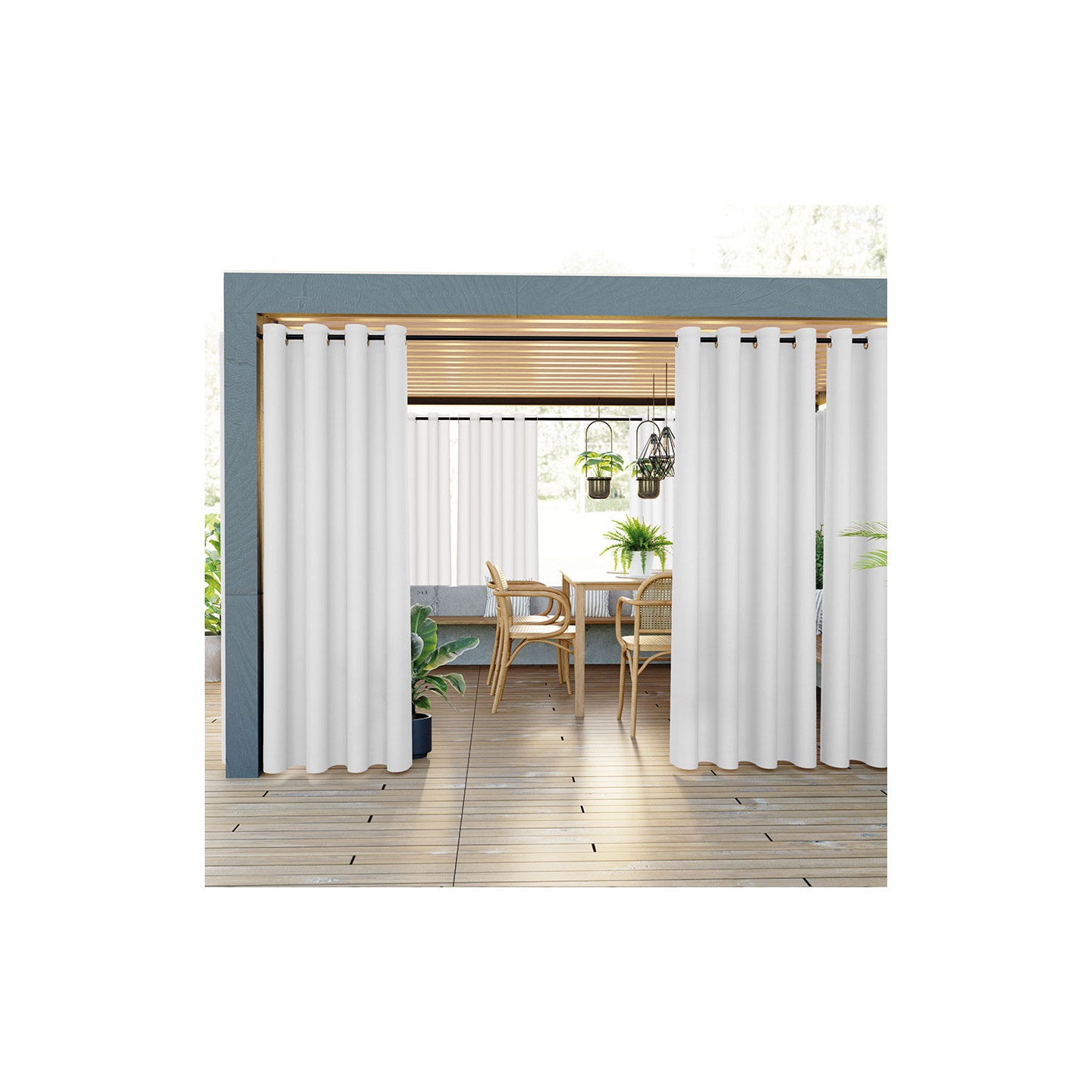GARDENIA · zasłona gotowa na przelotkach · 140x200 · biały · wodoodporny