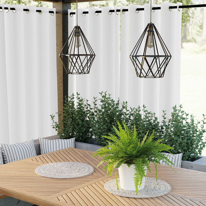 GARDENIA · zasłona gotowa na przelotkach · 140x250 · biały · wodoodporny