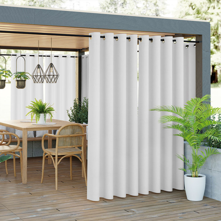 GARDENIA · zasłona gotowa na przelotkach · 140x250 · biały · wodoodporny