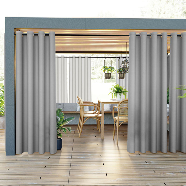 GARDENIA · zasłona gotowa na przelotkach · 140x250 · beżowo szary · wodoodporny