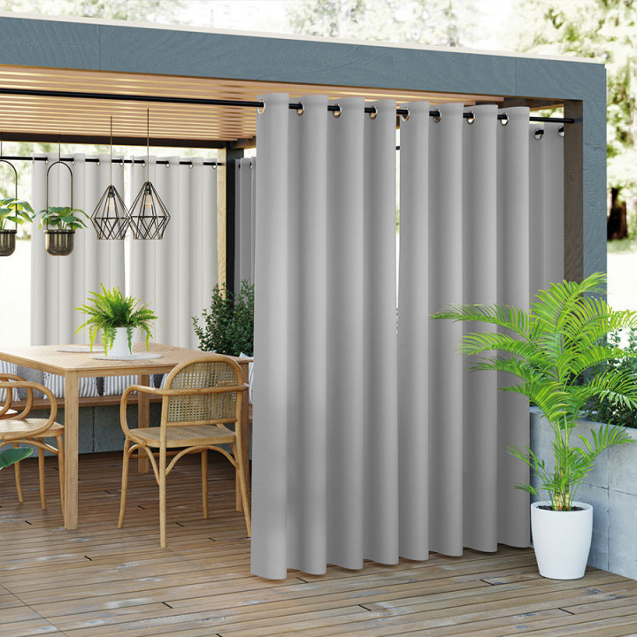 GARDENIA · zasłona gotowa na przelotkach · 140x250 · beżowo szary · wodoodporny