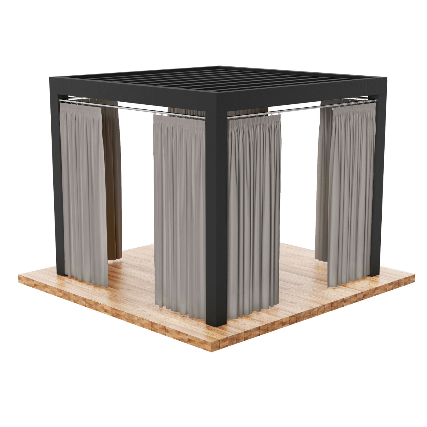 GARDENIA · zasłona gotowa na taśmie · 140x220 · beżowo szary · wodoodporny