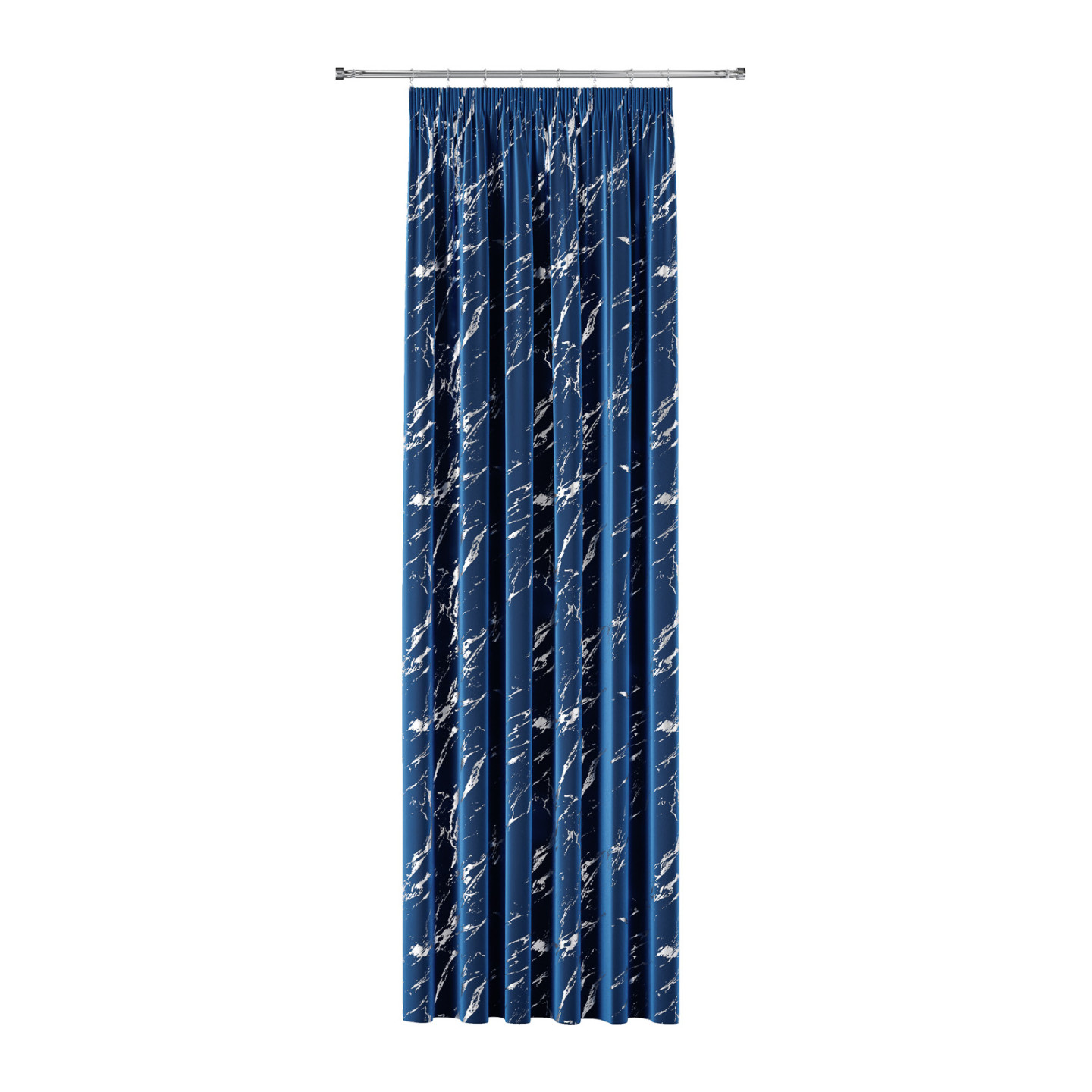MARMA · zasłona gotowa na taśmie · 140x240 · granatowy ze srebrnym · welwet