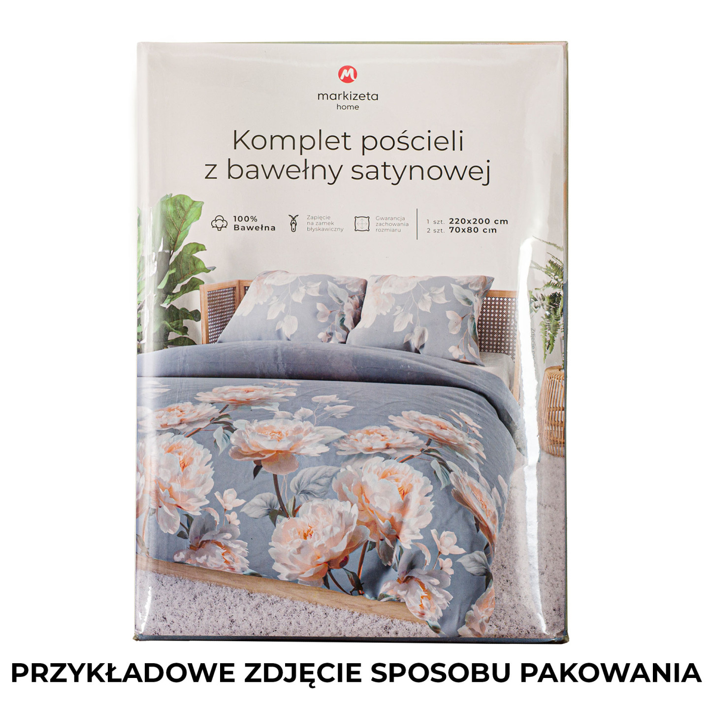 STELLIS Komplet pościeli z bawełny satynowej 220x200cm 100160/SAT/001/220200/1